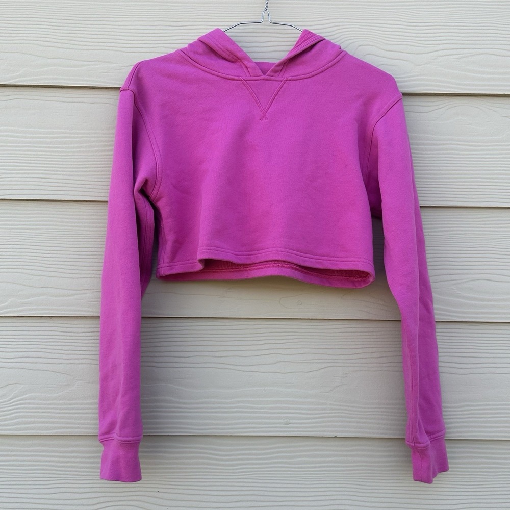 Lululemon All Yours Cropped Hoodie Womens‎ XS Sonic Pink Yoga Active Sweatshirt